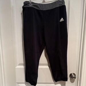 Adidas Women’s Black Softball Pants with Gray Waistband
